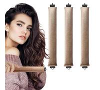 3 Stück Hitzefreie Lockenwickler, Heatless Curls Band, Lockenwickler Über Nacht mit Haken, Overnight Blowout Locken Ohne Hitze, Lockenwickler Heatless Curls für Alle Haartypen (Khaki)