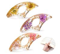 3 supporti per libri in resina con fiori secchi, realizzati a mano, leggeri, accessori per la lettura di libri, per insegnanti e amanti dei libri (stile settore)