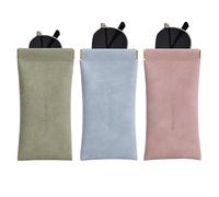 3 supporti per occhiali in pelle sottile con chiusura sicura per occhiali da sole e piccoli oggetti, borsa multiuso per accessori, G, taglia unica