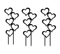 3 supporti per piante da interno, supporto per piante da interno, supporto per piante a traliccio a forma di cuore in ferro, palo decorativo da giardino per esterni per fiori e piante rampicanti