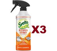 3 SVELTO POWER SPRAY ANTIODORE PIATTI E SUPERFICI SCIOGLIE GRASSO OSTINATO 435ML