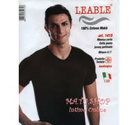 3 T-Shirt LEABLE 1419 Maglia Mezza Manica Collo V 100% Cotone Makò Sanitario