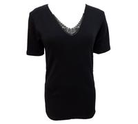 JADEA 3 t-Shirt Mezza Manica Macrame' Donna Caldo Cotone Interlock Art. 9202 (7, Nero)