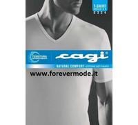 3 T-shirt uomo Cagi manica corta con scollo a V in puro cotone pettinato - 5324