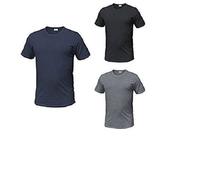 Enrico Coveri 3 t-Shirt Uomo Mezza Manica Girocollo in Cotone Pettinato Art. ET1100 (Nero/Blu/Grigio, 4/M)