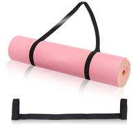 3 tappetini da yoga, tracolla regolabile, in cotone, per yoga, per la maggior parte delle misure, per il trasporto, lo stoccaggio e l'organizzazione di yoga, Nero., 59.3cm