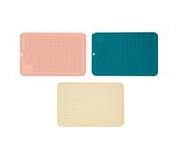 3 tappetini per macchina da caffè, in silicone, per piatti, resistenti al calore, anti-scottature, antiscivolo, impermeabili, per sgocciolare, per cucina (F, S)