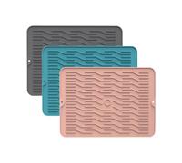 3 tappetini per macchina da caffè, scolapiatti in silicone, per stoviglie, antiscivolo e impermeabile, tappetino scolapiatti per lavello da cucina (C, 38,1 x 28 x 0,32 cm)