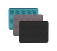 3 tappetini per macchina da caffè, scolapiatti in silicone per stoviglie, antiscivolo e impermeabile, tappetino scolapiatti per lavello da cucina (E, 38,1 x 28 x 0,32 cm)