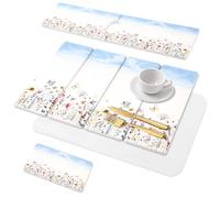 3 tappetini scolapiatti in pietra per bancone della cucina, pieghevoli, super assorbenti, per lavello, per piatti, bottiglie, tazze, si abbinano a qualsiasi piano di lavoro (cielo)