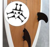 3 tappi per pinna per tavola da surf con chiave e viti Base nera Accessori