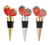 3 Tappi per Vino in Metallo Riutilizzabili con Coperchi in Silicone a Tenuta Stagna per Conservare la Freschezza in Bottiglie di Vino Champagne e Bevande