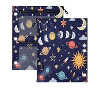 3 tasche con cerniera ad anello, confezione da 2 pezzi, blu scuro, 27,9 x 21,9 cm