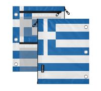 3 tasche per raccoglitori ad anelli, confezione da 2 pezzi, bandiera della Grecia, blu nazionale greco, 27,9 x 22,9 cm