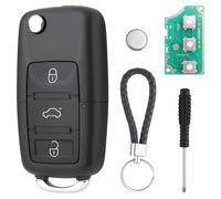 3 Tasti Guscio Chiave Auto con Componenti Elettronici ID48 434 MHz Compatibile con VW Golf Polo Tiguan Touran Caddy Mk6 Skoda Octavia Seat Sostituzione Pieghevole Chiave Chiavi Auto 1J0959753DA