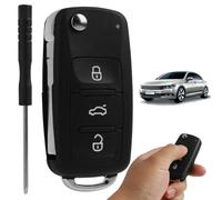 3 Tasti Guscio Chiave Telecomando, Guscio di Ricambio per Chiave Auto a 3 Tasti con Lama, Compatibile per Polo 5 e Golf MK6, Kit di Riparazione con Cacciavite Incluso, Non Adatto per Golf 5 del 2006