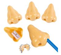 3 Temperamatite, Temperamatite a Forma di Naso, Temperino, Temperamatite per Bambini, Cancelleria Divertente, Temperamatite a Foro Singolo, Adatto per Studenti, Plastica, a Forma di Naso.
