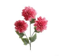 3 teste finte per steli di dalia, 64 cm, fiori realistici in seta a 3 teste | Petali realistici a strati, vivaci sfumature sfumate, nucleo in filo metallico robusto, lunghezza 64 cm, ideale per bouquet