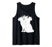 3 Teste Gatto Vintage Grunge Alt 90s Halloween Goth Horror Canotta