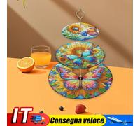 3 Tier Acrylic Butterfly Sunflower 5D DIY Diamond Painting Serving Tray for Home
