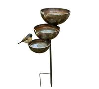 3 Tier Bird Feeding Station Rustproof Water Feeder Garden Decor