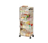 3 Tier Clear Storage Cart With Wheels - Multifunctional Rolling Organizer For Bedroom Living Room & Office(4 Layer)