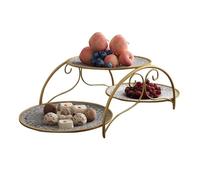 3-Tier Fruit Bowl Countertop Storage Stand Snacks Plate,Candy Display Plates,Metal Basket for Home Office Wfestival Decor