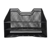 3 Tier Paper Tray Metal Mesh Desktop Organizer Sorter Letter File Document Storage Rack Sturdy Iron Office Supplies for Home Office Desk Organization Black