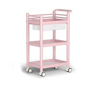 3 Tier Rolling Storage Cart for Kitchen And Bathroom Organization Easy To Assemble Trolley with Wheels Tool Trolley And Serving Cart for Home Storage(Pink-Type 1)