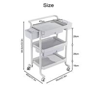 3 Tier Rolling Storage Cart for Kitchen And Bathroom Organization Easy To Assemble Trolley with Wheels Tool Trolley And Serving Cart for Home Storage(OneColor-Type 1)