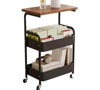3 Tier Rolling Storage Cart Metal Organizer Space Saving Snack Basket | 3 Tier Rolling Metal Storage Cart Provides Space Saving Organization For Snacks Vegetables Coffee And Household Items