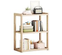3-Tier Wooden Open Bookcas Office Furniture for Small Spaces Multifunctional Assembled Desktop Organiser for Office, Home, Study Desk Accessories(2)