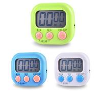 3 timer per uova, orologio digitale con supporto pieghevole e magnete, timer con display LCD, cronometro, timer da cucina per cucinare, cuocere e studiare