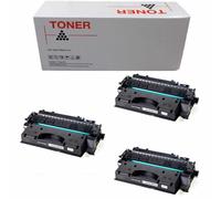 3 TONER HP CE505X CF280X CANON 719H COMPATIBILE NO OEM BK NERO 6500 pagine