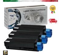 3 TONER NERO COMPATIBILE PER OKI B412 B412H 412dn b432 b512 mb472 mb492 mb562