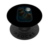 3 Tre Grizzly Orso Ululando Alla Luna PopSockets PopGrip Adesivo