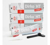 3 Tubetti Sigillante Dirko HT Grigio A 70ml 036.164 fino A 315°C Silicone