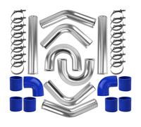 3" TURBO INTERCOOLER ALUMINUM PIPE PIPING DIY KITS 76MM BLUE
