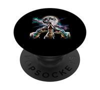 3 Tyrannosaurus Howling At Moon Parodia dei dinosauri preistorici PopSockets PopGrip Adesivo