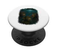 3 UFO Chimpanzee Art Monkey Chimp Ape Animal Lover Novelty PopSockets PopGrip Adesivo