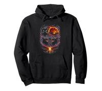3 Ululanti Gatti Neri Lunare Sangue Lunare Eclissi Felpa con Cappuccio