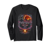 3 Ululanti Gatti Neri Lunare Sangue Lunare Eclissi Maglia a Manica