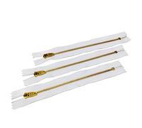 3 Unità/Cerniere in Ottone Chiuse Con Cursore Semi-Automatico, Maya 3#, per Cucire su Vestiti (16 cm, Bianco)