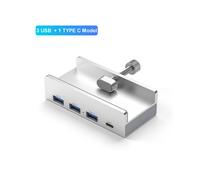 (3 USB 1 TIPO C) HUB USB 3.0 tipo clip 6-IN-1 con alimentatore Adattatore splitter USB 3.0 Multi splitter