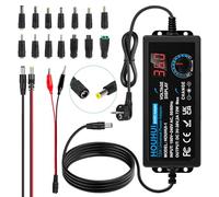 3 V-36 V, adattatore di alimentazione universale, 2 A, 72 W, adattatore di alimentazione regolabile 100 V-240 V AC a DC con indicatore di tensione LED e 5,5 x 2,5 mm, 16 consigli per elettronica