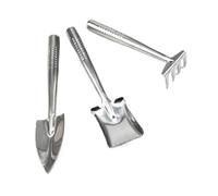 3 vanghe da giardinaggio in acciaio inox, for scavare, diserbo, pala giardino a punta/rastrello integrato quadrato