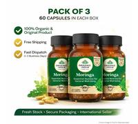 3 Vaschette di Bio India Moringa 180 Veg Caps Ayurvedic Support Energy Exp 2028