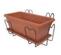 3 Vaso Fioriera in plastica con portavaso e sottovaso 60x20