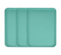 3 vassoi rettangolari in plastica per servizio cibo 15"x10.6", verde scuro