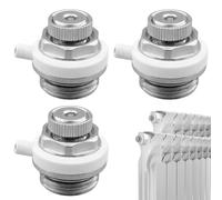 3 ventilatori automatici per termosifoni, valvola di sfiato in ottone da 1/2" con testa in plastica girevole, valvola del radiatore autofirato con valvola di non ritorno per riscaldamento e radiatore